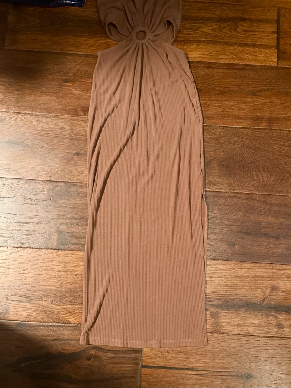 HEARTLOOM WOMENS HALTER KEYHOLE CUT-OUT MIDI DRESS, SIZE X-SMALL, BROWN - Picture 7 of 14
